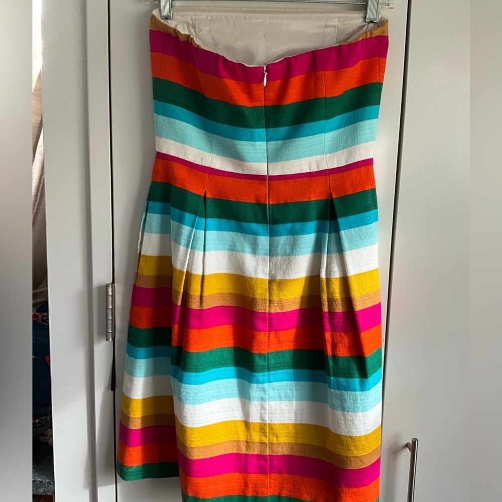 Trina Turk Y2K Rainbow Stripe Strapless Fit & Flare Dress Sz 2 MSRP $189 - Picture 5 of 13